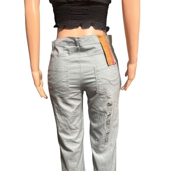 Comfort fit Women's gray mid rise straight leg pant size L/40 - Picture 3 of 8